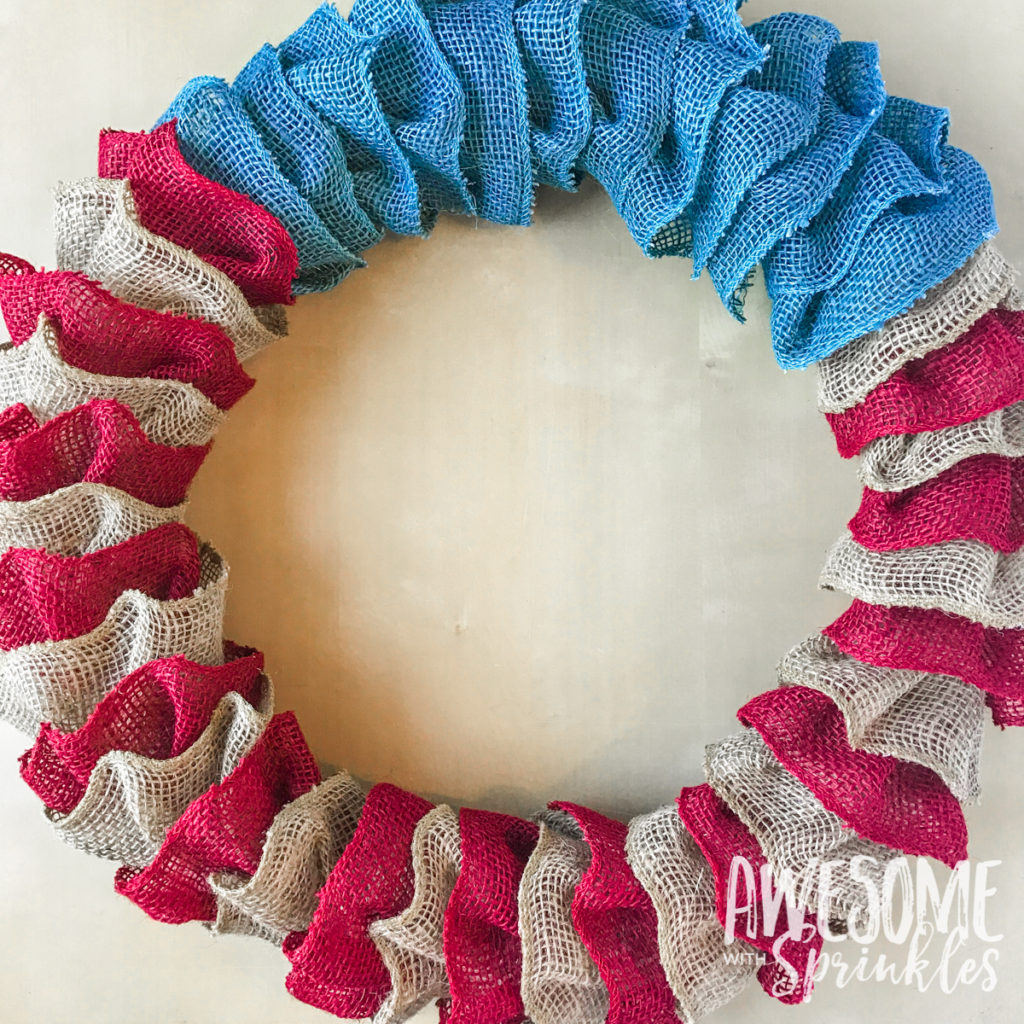 Flag Burlap Ruffle Wreath | Awesome with Sprinkles