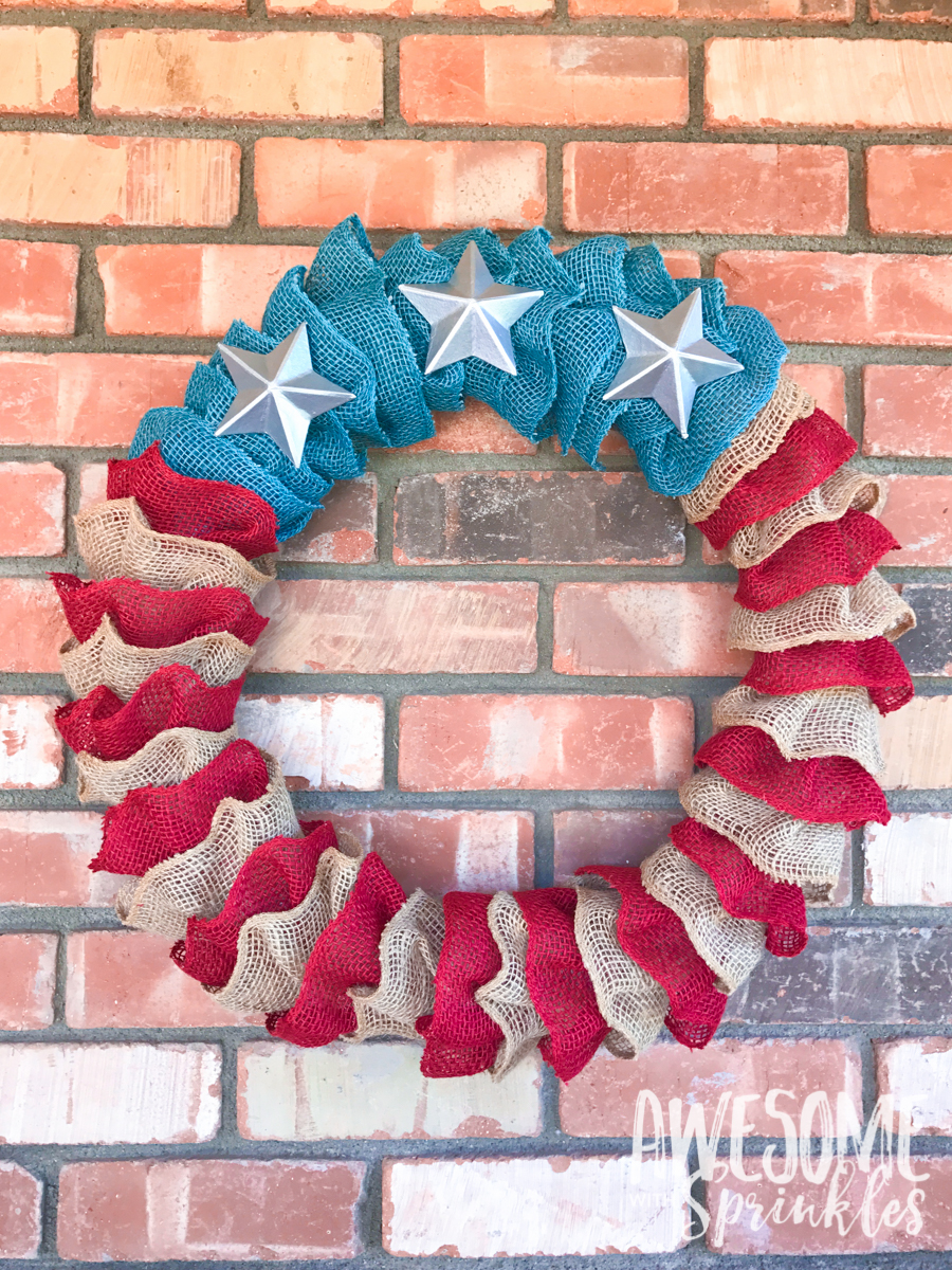 Flag Burlap Ruffle Wreath | Awesome with Sprinkles