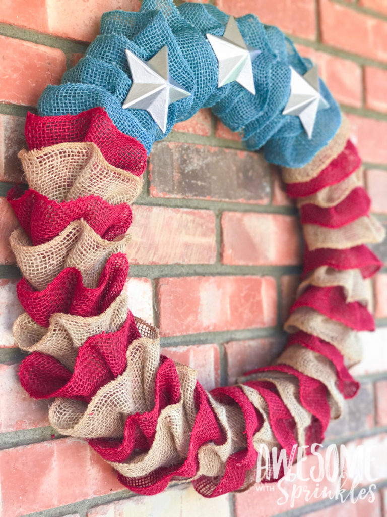 Flag Burlap Ruffle Wreath | Awesome with Sprinkles