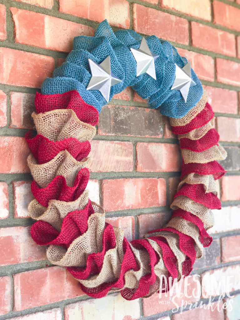 Flag Burlap Ruffle Wreath | Awesome with Sprinkles