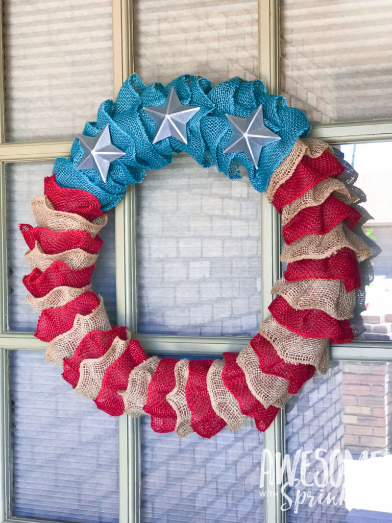 Flag Burlap Ruffle Wreath | Awesome with Sprinkles