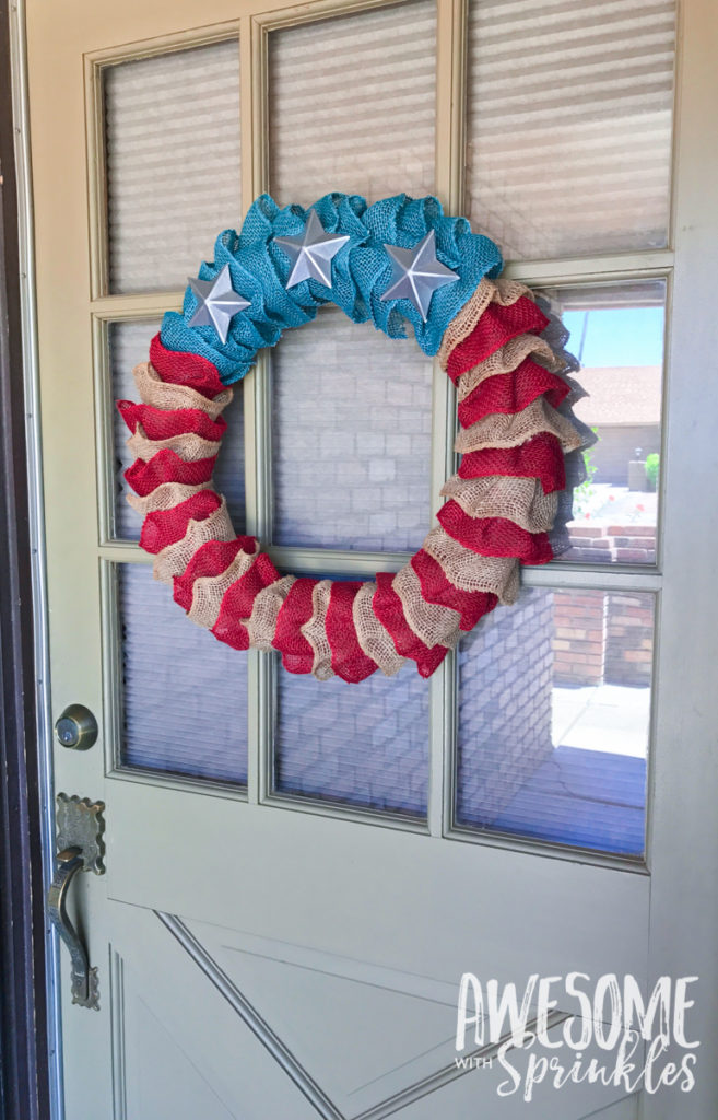 Flag Burlap Ruffle Wreath | Awesome with Sprinkles