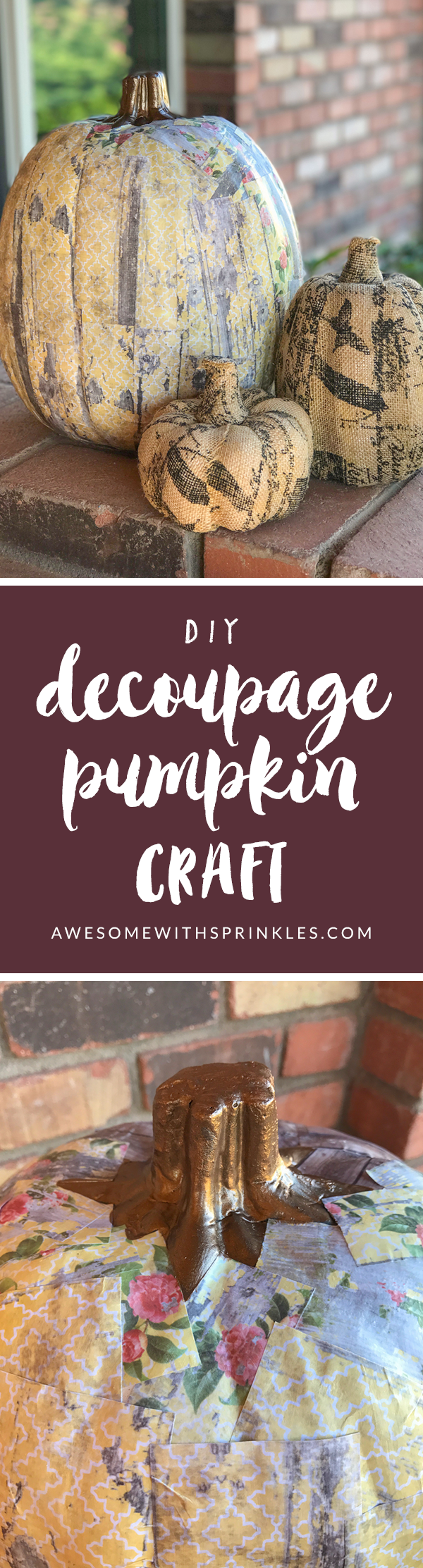 Decoupage Pumpkin Craft | Awesome with Sprinkles