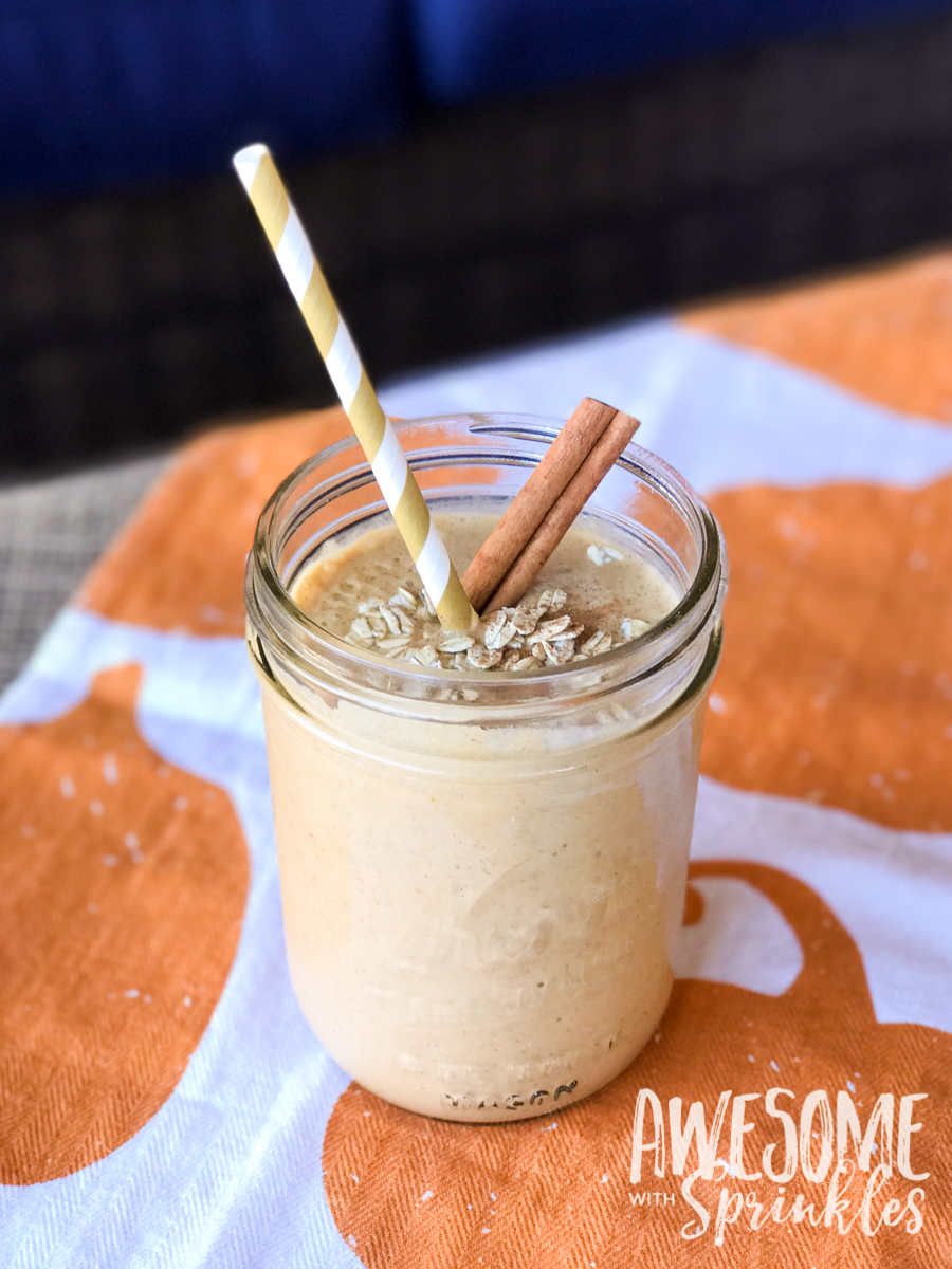 Easy Pumpkin Pie Oatmeal Smoothie | Awesome with Sprinkles
