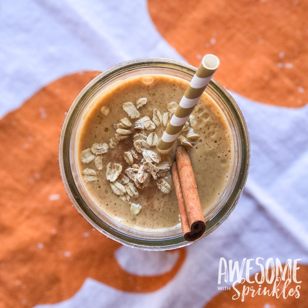 Easy Oatmeal Pumpkin Pie Smoothie | Awesome with Sprinkles