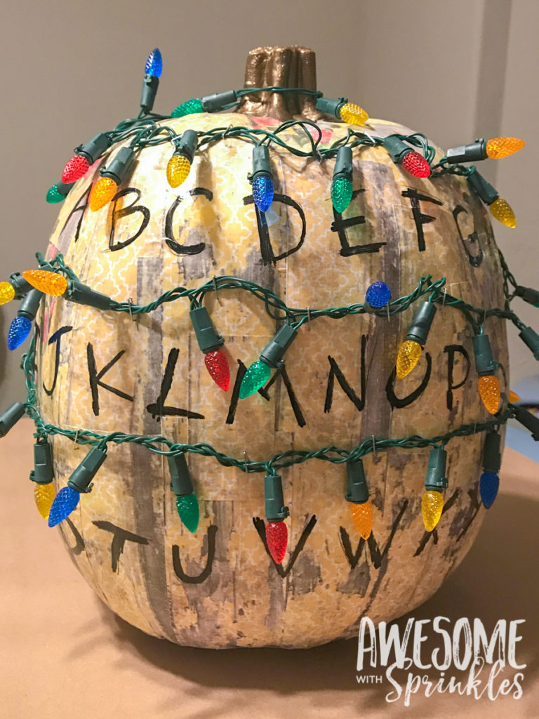 Stranger Things Alphabet Wall Pumpkin | Awesome with Sprinkles