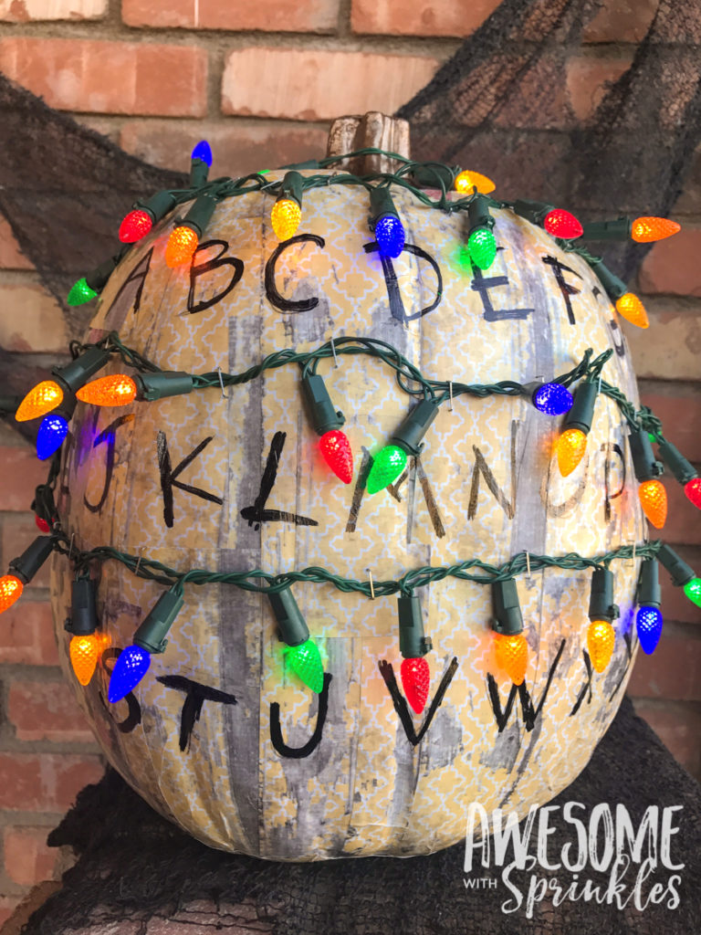 Stranger Things Alphabet Wall Pumpkin | Awesome with Sprinkles
