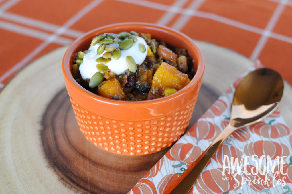 Crockpot Pumpkin Chili | Awesome with Sprinkles