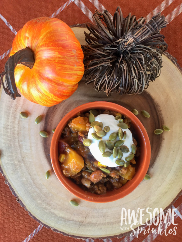 Crockpot Pumpkin Chili | Awesome with Sprinkles