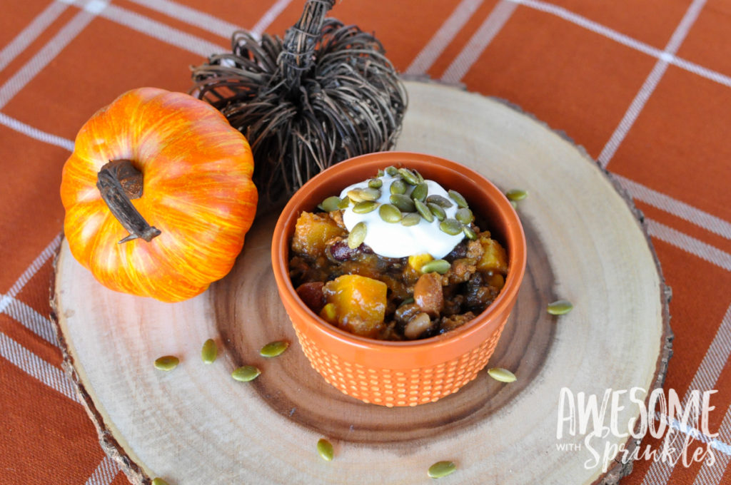 Crockpot Pumpkin Chili | Awesome with Sprinkles