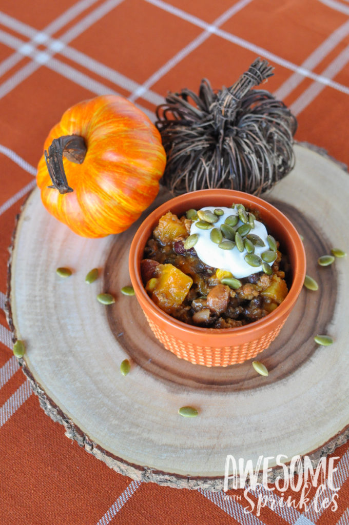 Crockpot Pumpkin Chili | Awesome with Sprinkles