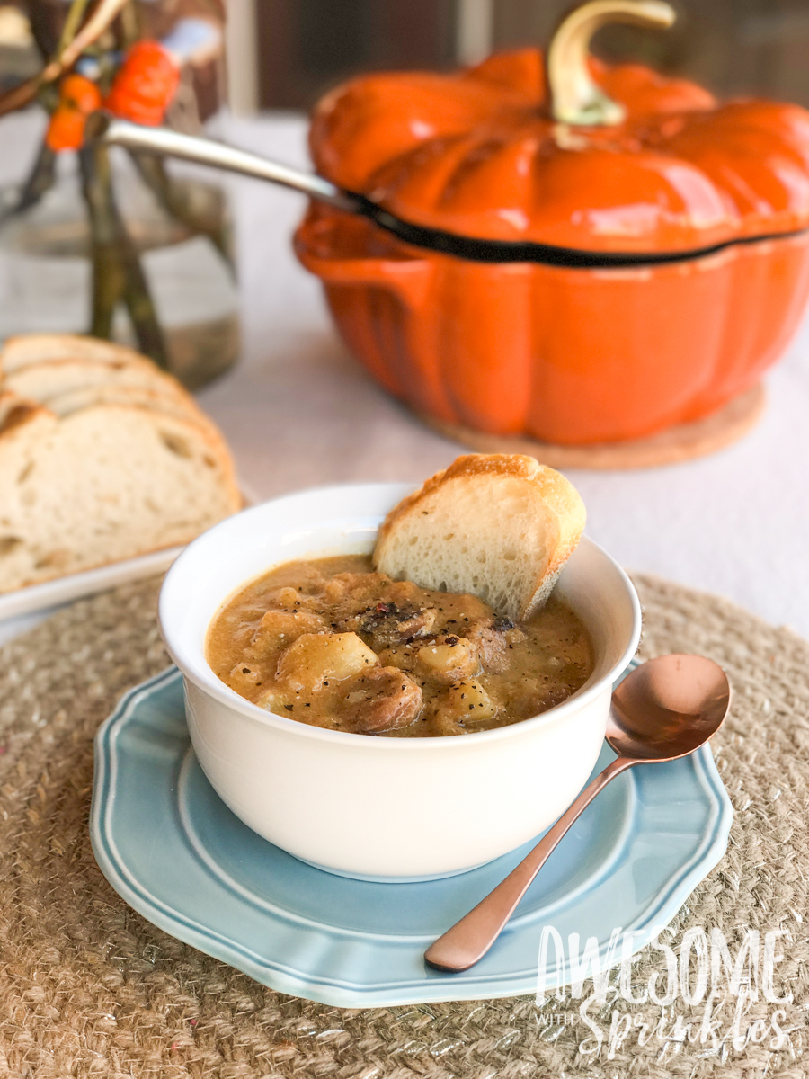 Hearty Harvest Pumpkin Potato Sausage Soup