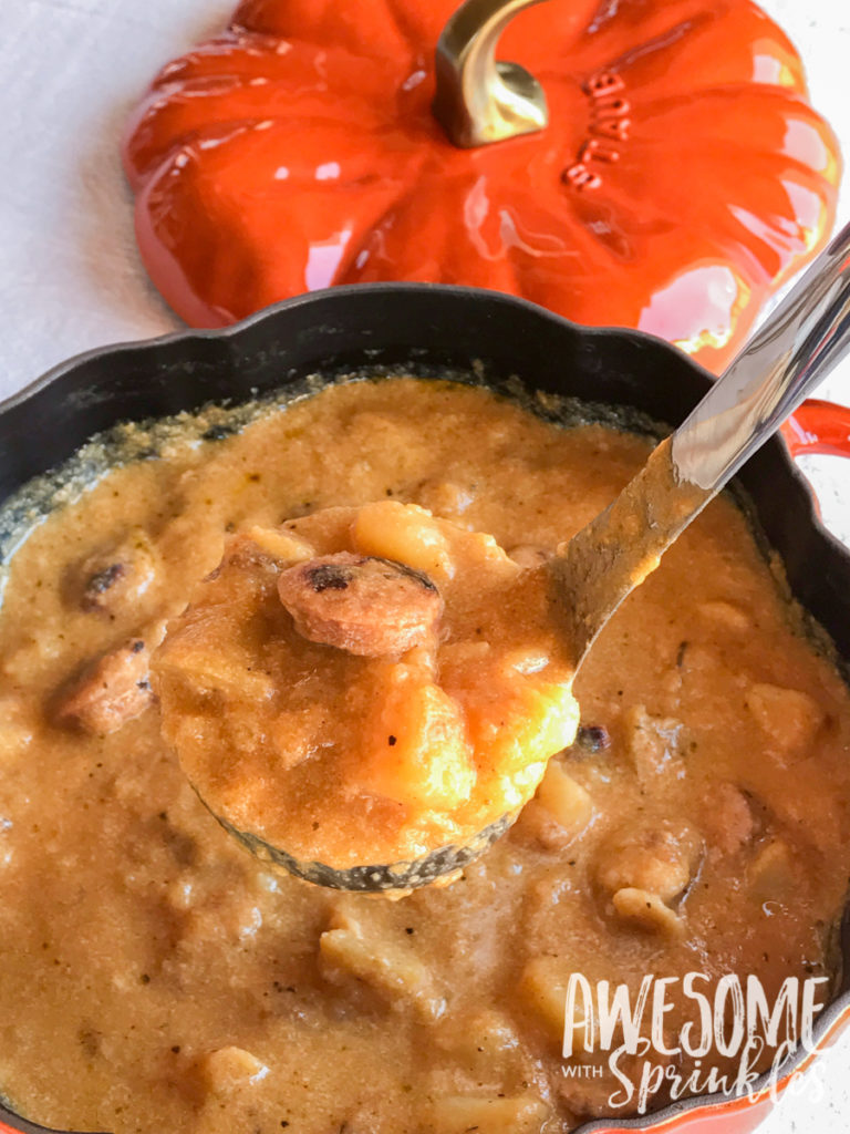 Hearty Harvest Soup with Apple, Pumpkin, Potato and Sausage | Awesome with Sprinkles