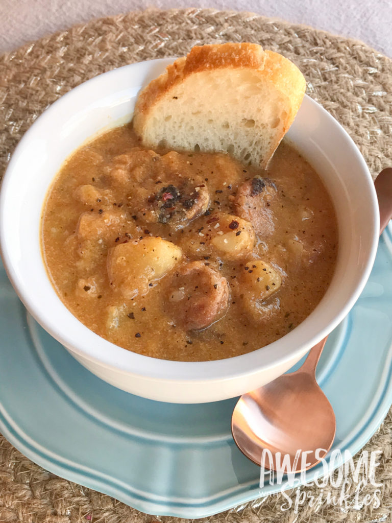 Hearty Harvest Soup with Apple, Pumpkin, Potato and Sausage | Awesome with Sprinkles