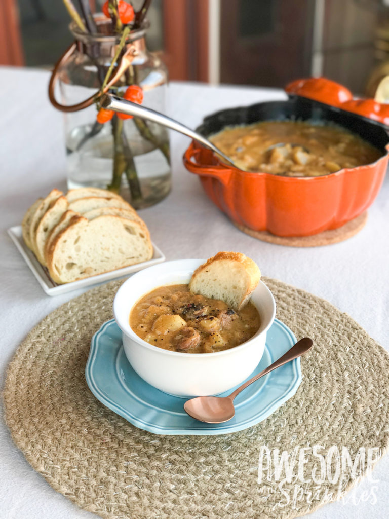 Hearty Harvest Soup with Apple, Pumpkin, Potato and Sausage | Awesome with Sprinkles