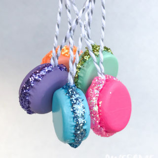 DIY French Macaron Ornaments and Present Toppers