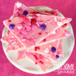 Strawberry Swirl White Chocolate Bark for GALentine's Day | Awesome with Sprinkles