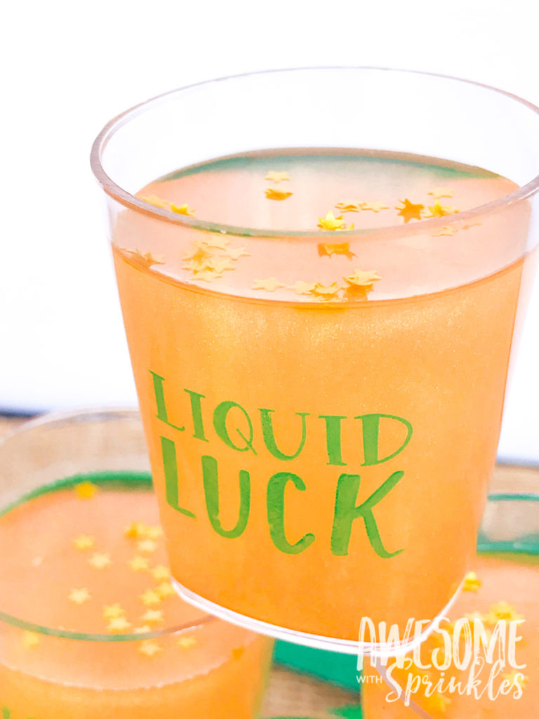 Butterscotch "Liquid Luck" Jelly Shots | Awesome with Sprinkles