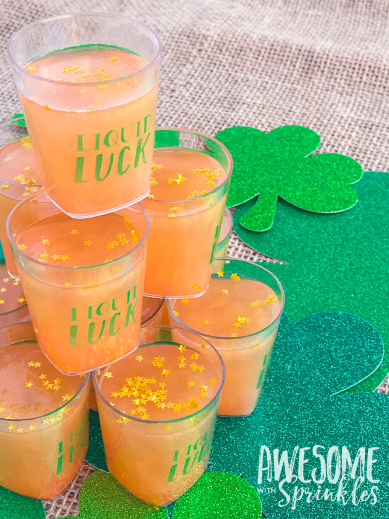 Butterscotch "Liquid Luck" Jelly Shots | Awesome with Sprinkles