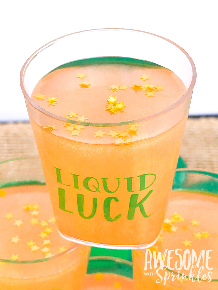 Butterscotch "Liquid Luck" Jelly Shots | Awesome with Sprinkles