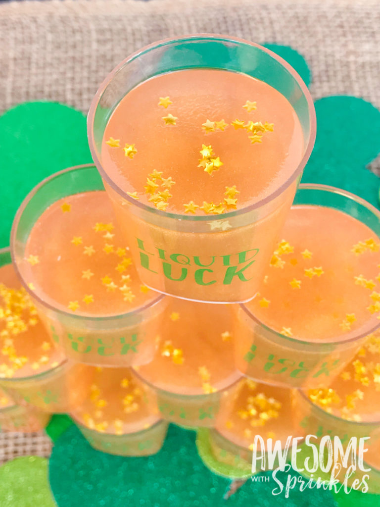 Butterscotch "Liquid Luck" Jelly Shots | Awesome with Sprinkles