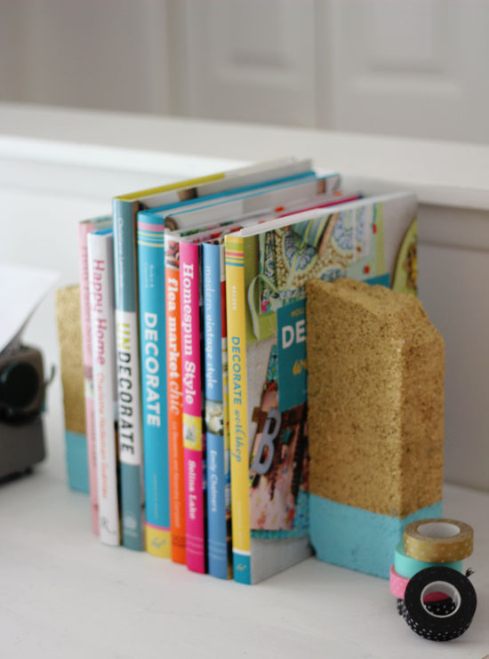 Easy DIY Decor Ideas - Colorblocked block bookends